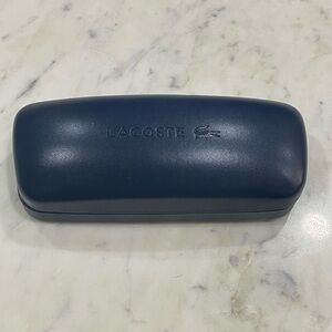 LACOSTE Eye Glasses Sunglasses Hard Case Navy Blue *Case Only* Faux Leather
